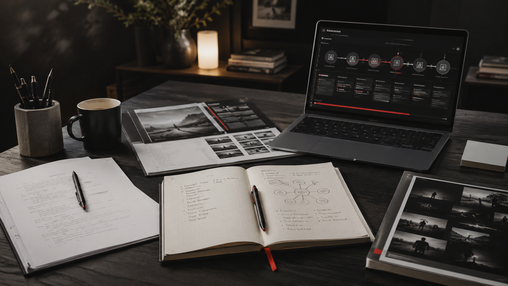 Strategy workspace with project notes and a development workflow